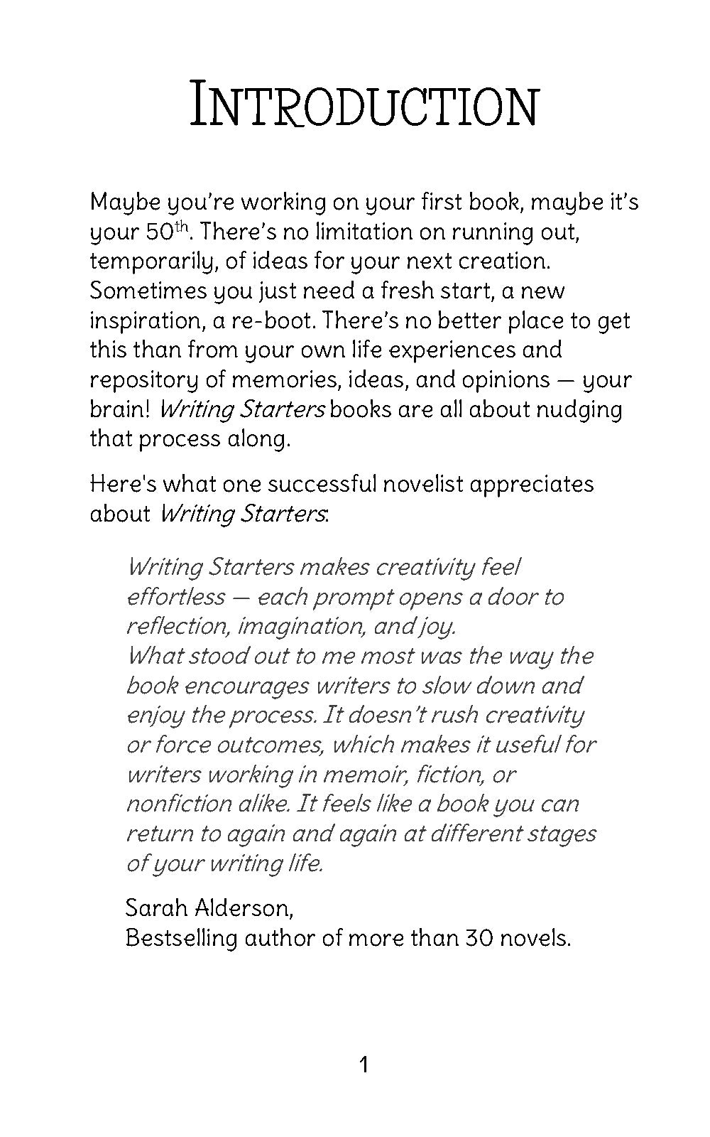 Writing Starters: Appetizers for Your Brain